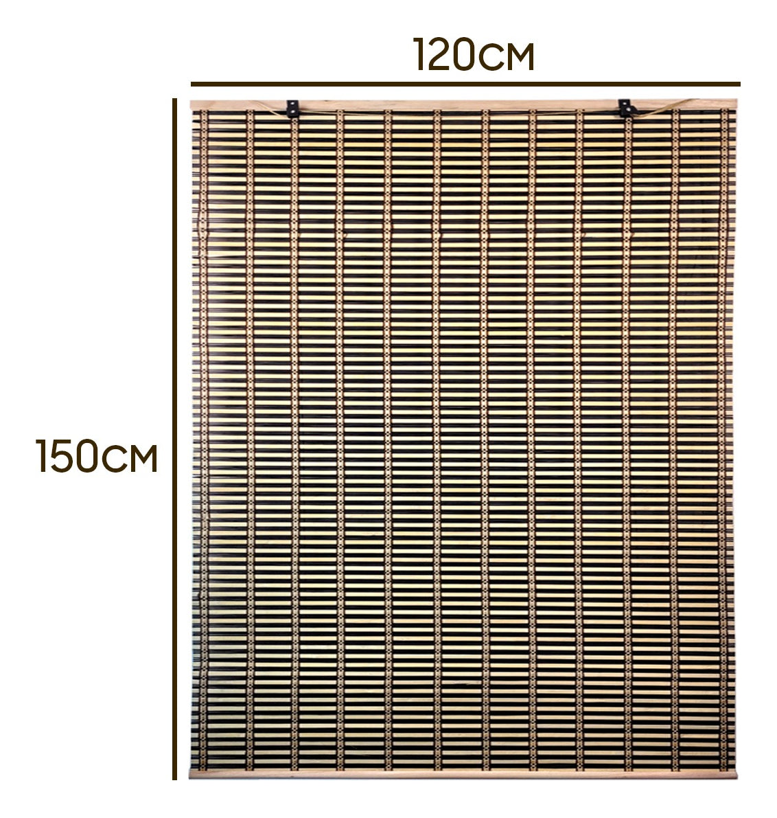 Cortina De Bambú Persiana Roller Bicolor 120x150cm Con Diseños
