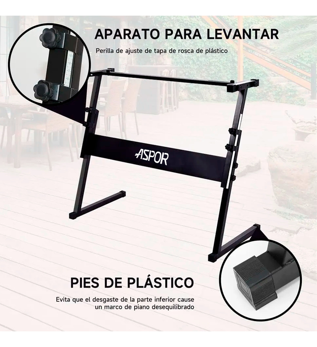 Atril Fijo Soporte Para Teclado Tipo Z Ajustable 81cm