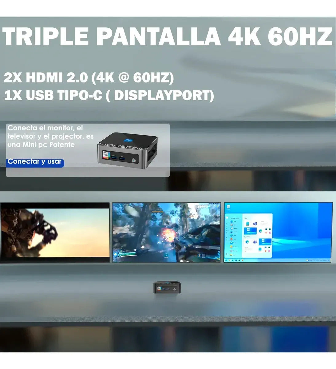 Mini PC Morefine M9 Pro Intel Core i5 12500H con 16 GB RAM y 512 GB SSD