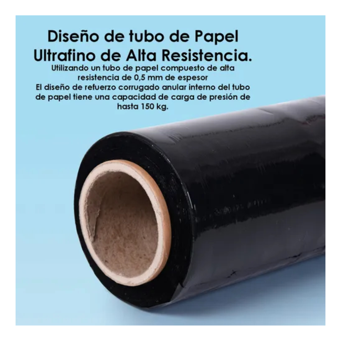 Pack 6 Film Stretch Alusa Embalaje 3kg 600 Metros Industrial Negro
