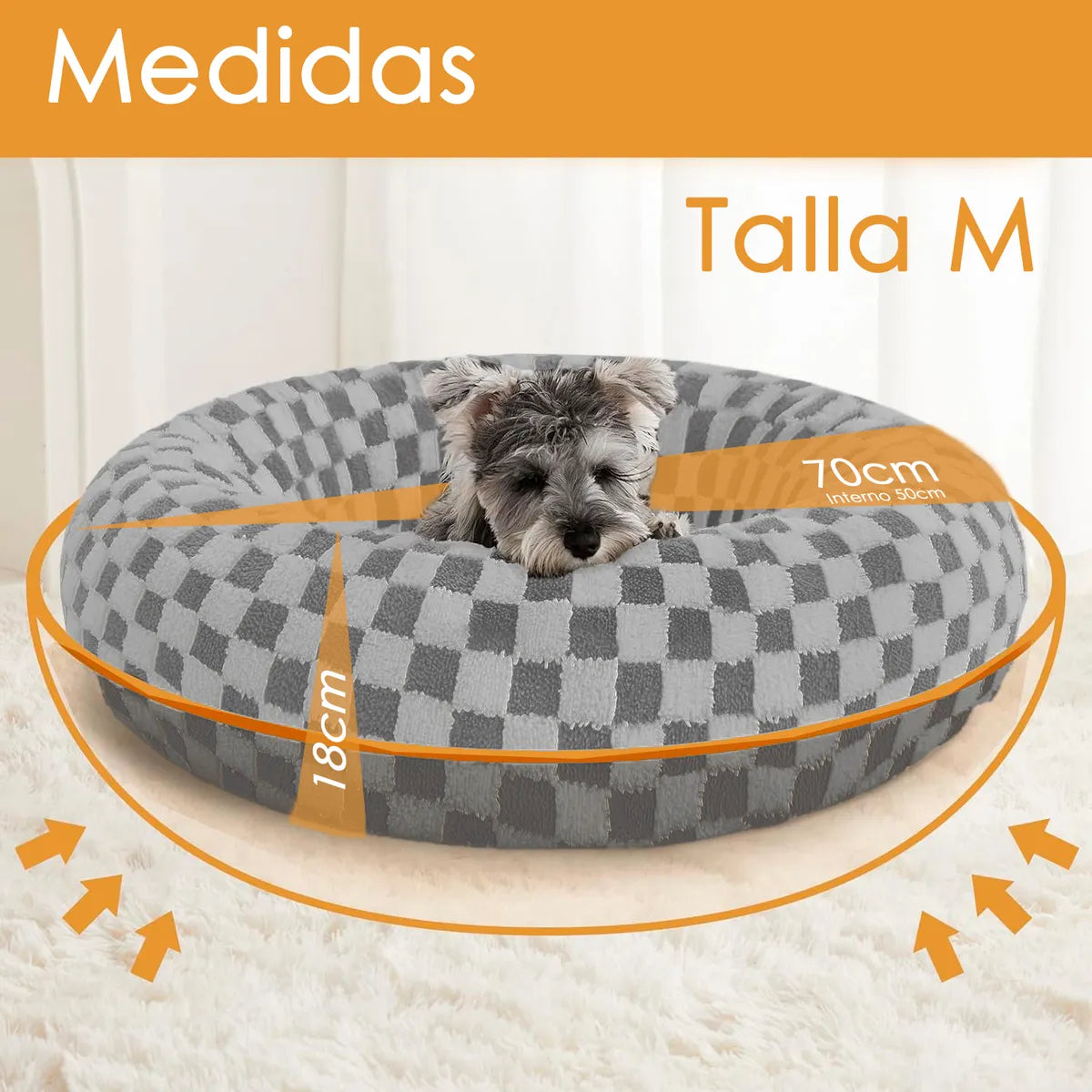 Cama Perro Premium Polar Lavable Antideslizante 70cm