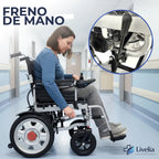 Silla de Ruedas Electrica Plegable con Joystick y Cinturón de Seguridad De 5 Velocidades