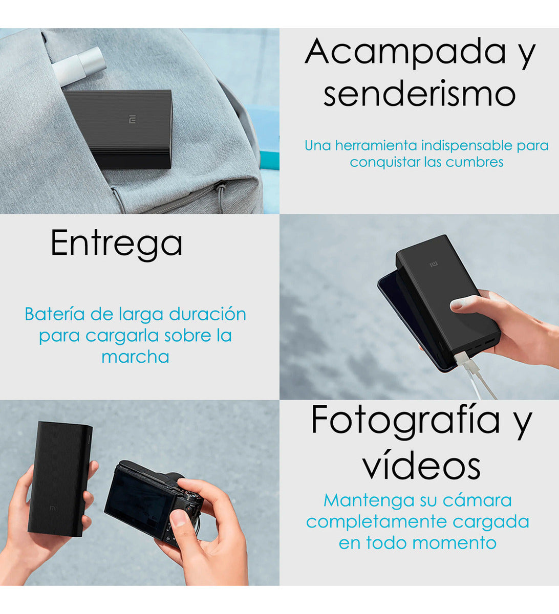 Xiaomi Power bank Cargador Portatil 30000mah 18w Boost Pro Negro