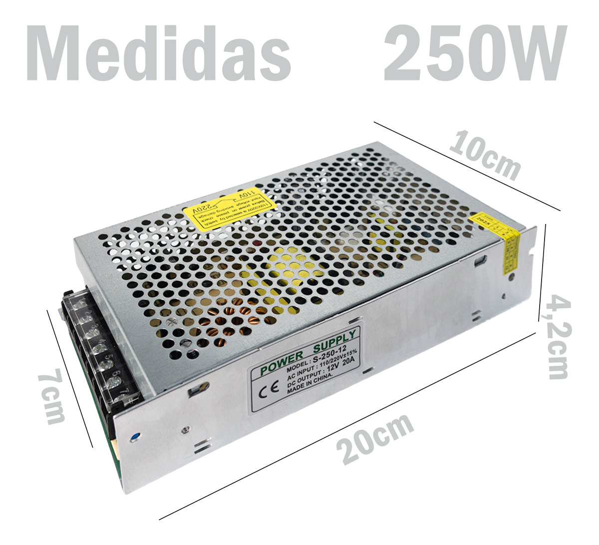 Fuente Poder 12v 20a 240w Transformador 220v Camaras Cinta