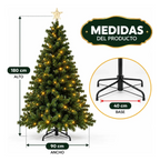 Arbol De Navidad Pino Artificial Con Luz De 1.8m 750 Ramas