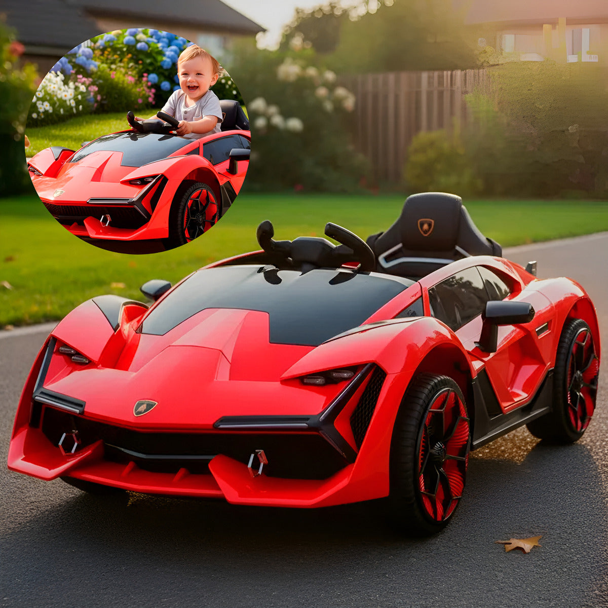 Auto Electrico Montable Lamborghini Con Boton De Reversa Corre 6km/h