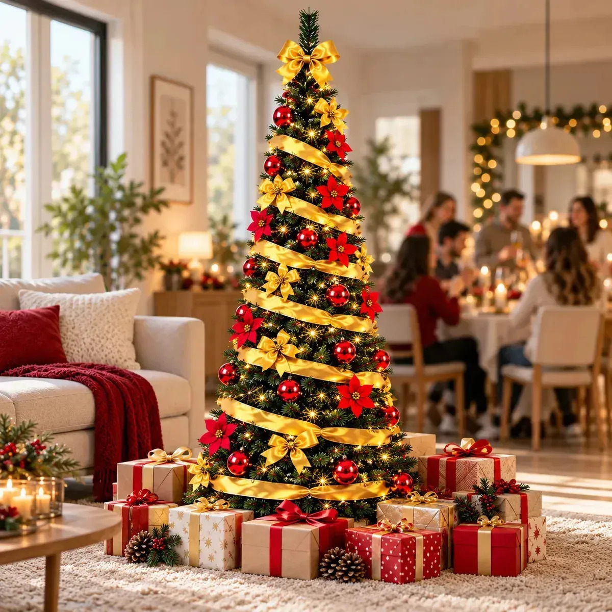 Arbol De Navidad Plegable 210 Cm Armado Facil Navideños
