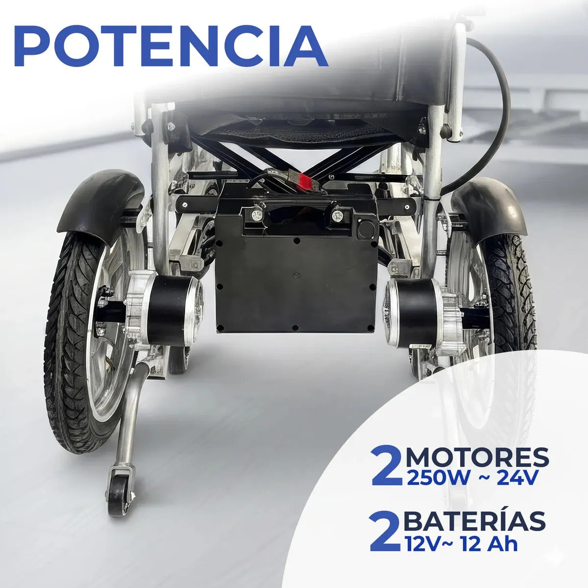 Silla de Ruedas Electrica Plegable con Joystick y Cinturón de Seguridad De 5 Velocidades