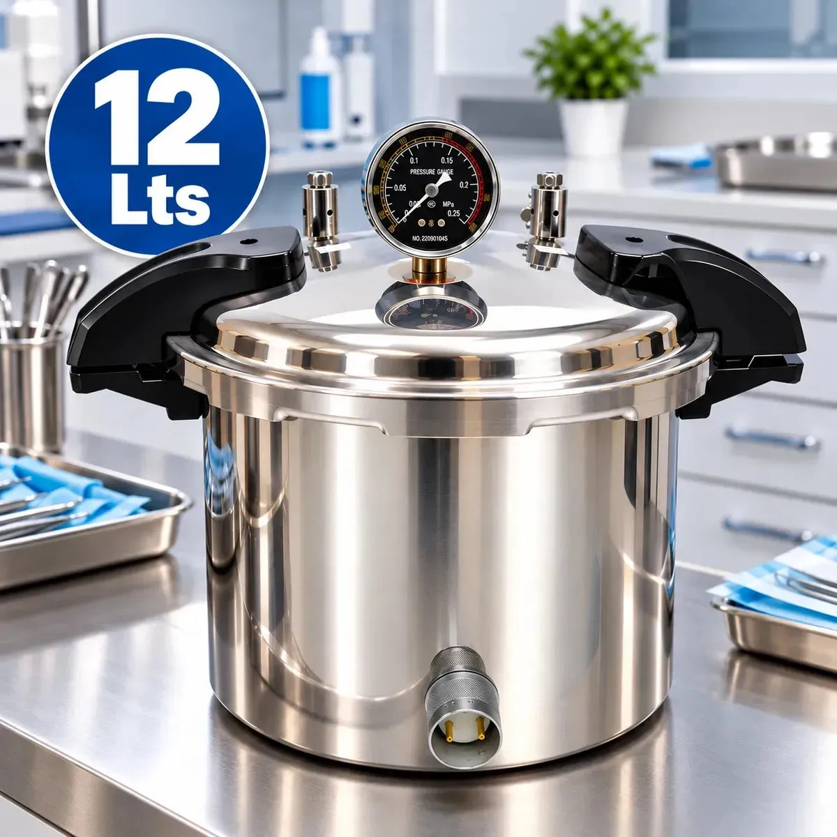 Esterilizador Autoclave Vertical Acero Inoxidable Grado Medico 12L