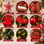 Arbol De Navidad Plegable 180cm Armado Facil Navideño Luces Rojo