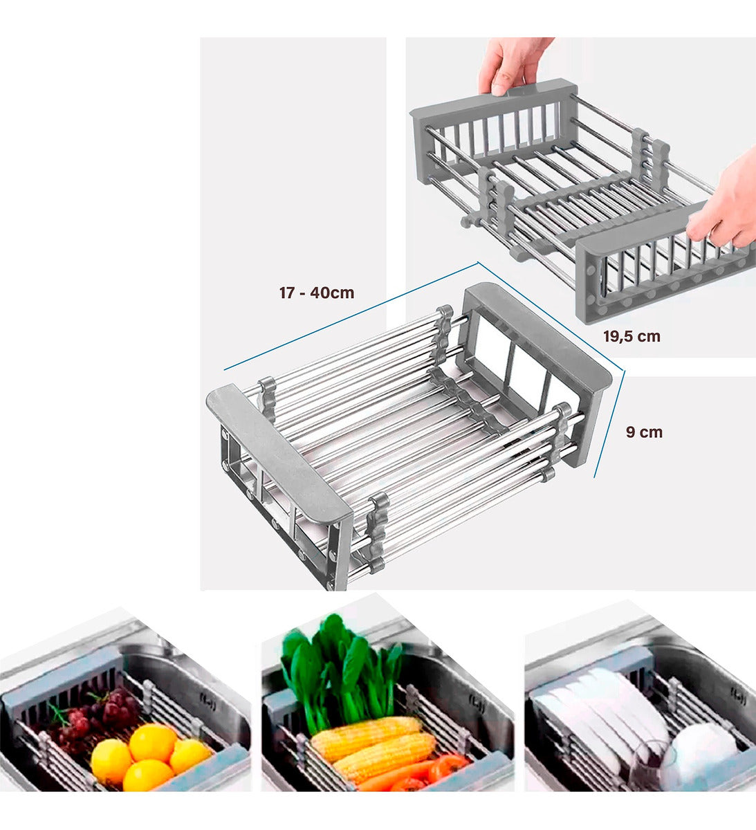 Lavaplatos Premium 100x48Cm Doble Con Lavavasos Y Escurridor