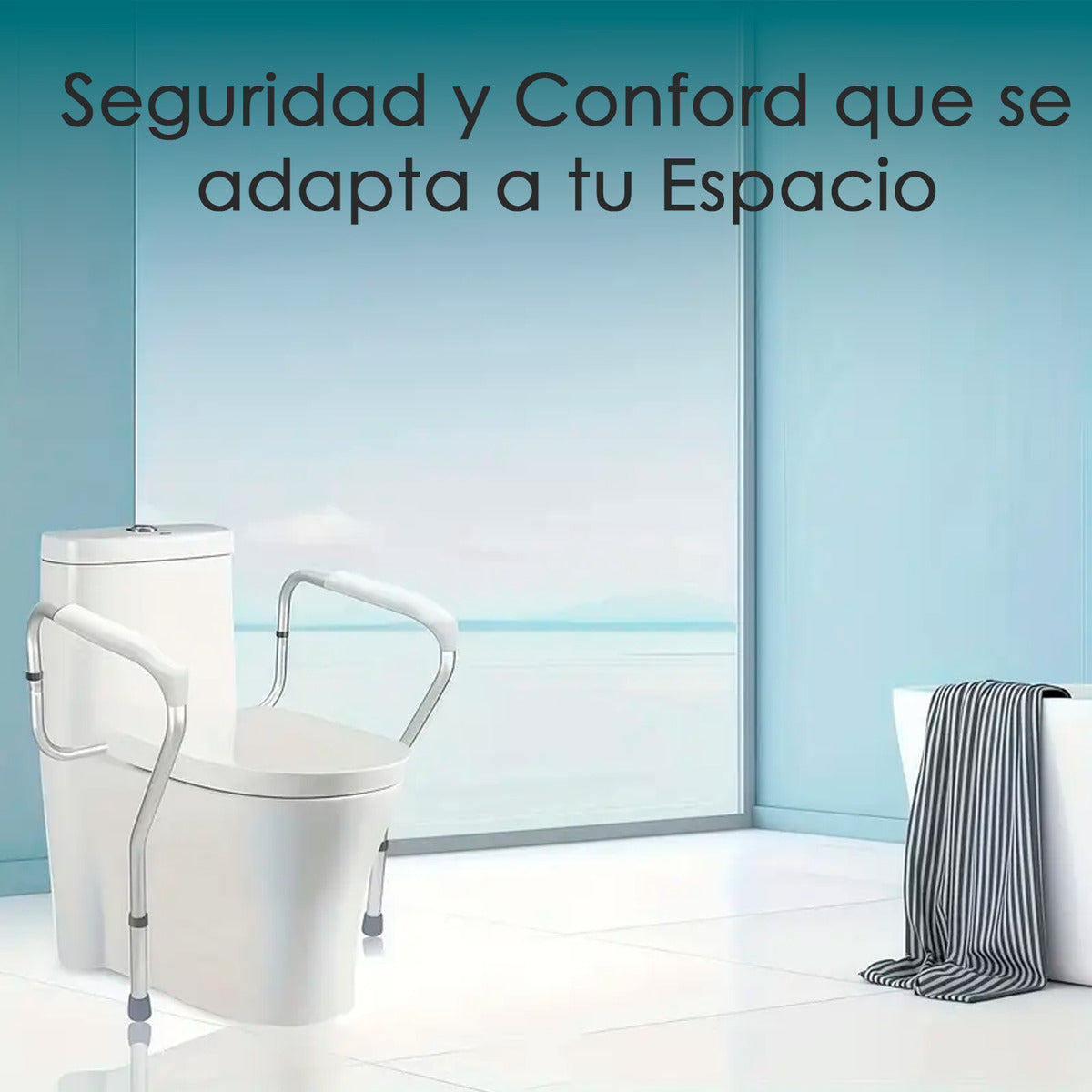Barra De Apoyo Inodoro Seguridad Adulto Mayor Y Embarazadas