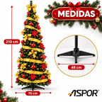 Arbol De Navidad Plegable 210 Cm Armado Facil Navideños