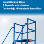 Escalera Industrial 6 Peldaños Tipo Avión Con Plataforma De 1,5m Soporta 450kg