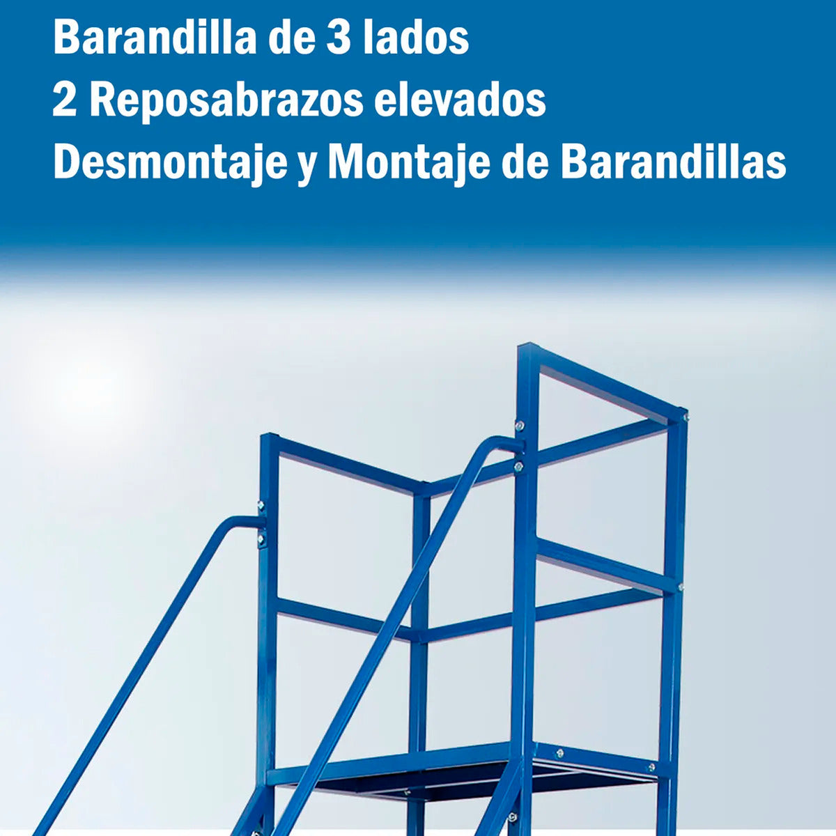 Escalera Industrial 6 Peldaños Tipo Avión Con Plataforma De 1,5m Soporta 450kg