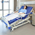 Cama Clínica Electrica Livelia Con Colchon Soporta Hasta 260kg Bandeja Auxiliar 5 Posiciones
