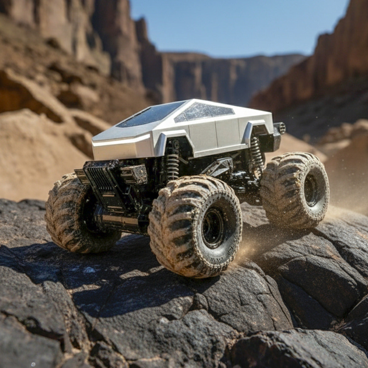 Auto Control Remoto Cybertruck Monster 26cm Con Estacion Carga