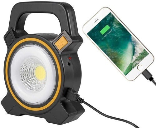 Pack 3 Linterna Foco Led Solar Recargable Para Camping Usb Color De La Luz Blanco