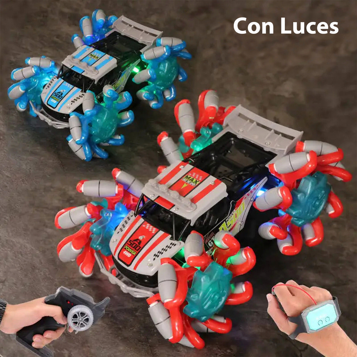 Auto Con Control Llantas Extendibles 4x4 Sensor Muñeca Drift Todo Terreno