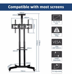 Soporte Tv Base Pedestal Rueda Televisores Móvil De 32 A 75 Pulgadas