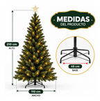 Arbol De Navidad Artificial 210cm Verde Con Luces