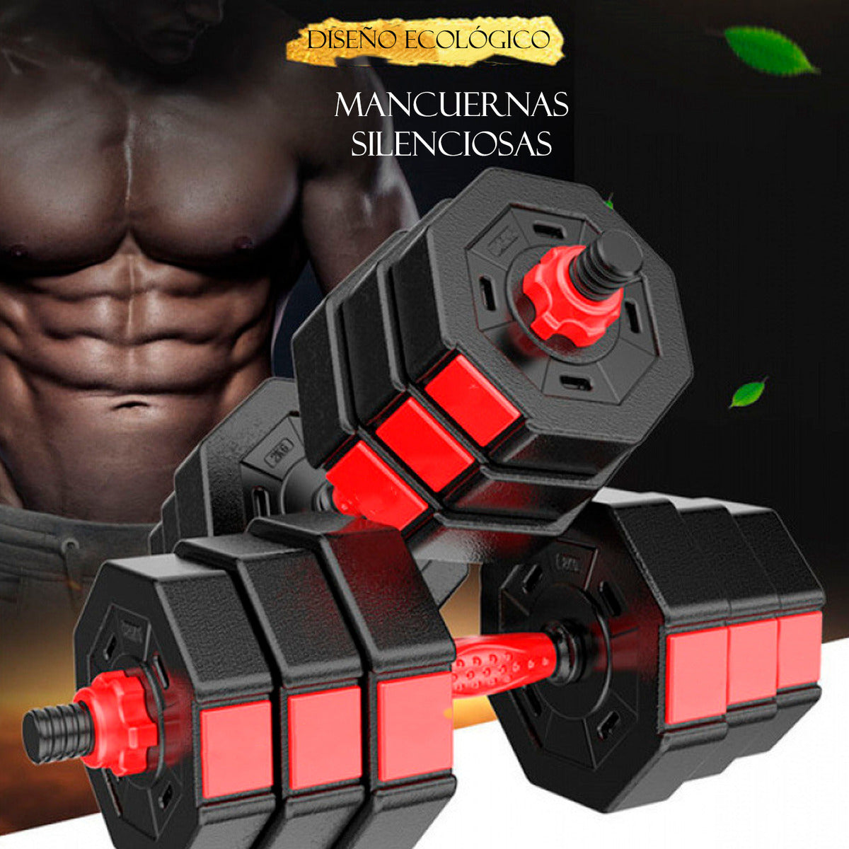 Set De Mancuernas Ajustables De 40kg Unibles Fitness