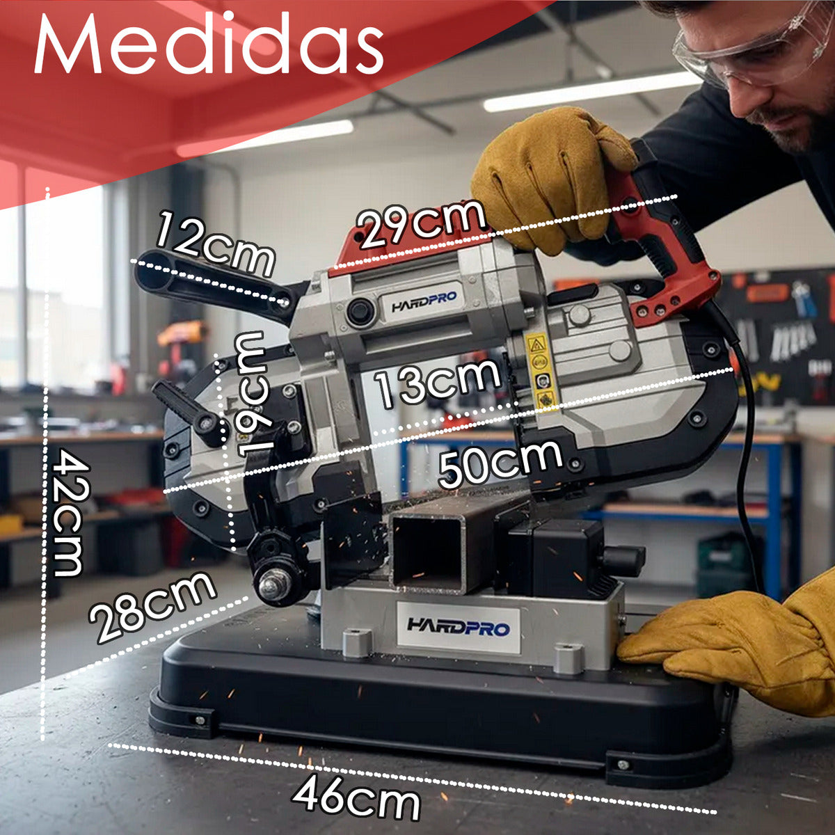 Sierra Cinta Corte Profundo Portatil 1600w Con Base