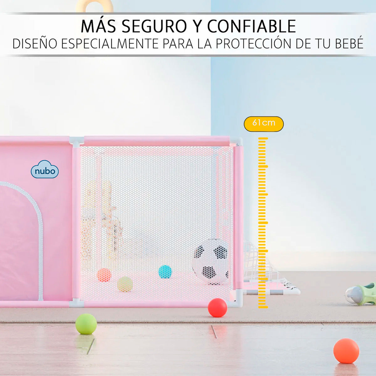 Corral bebe Infantil Nubo 3 en 1 Juegos Malla Tela Oxford 180x120cm
