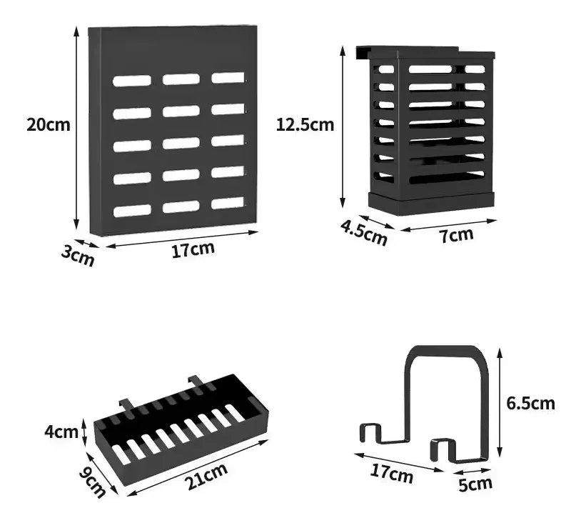 Escurridor Organizador De Platos Con Puerta Estante De 85cm Negro