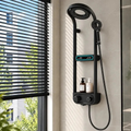 Columna Ducha Premium Circular Negro Con Control T° De Pared Hs195