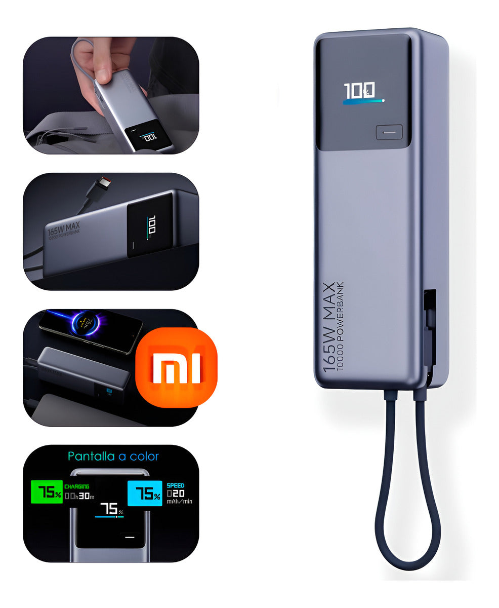 Xiaomi Powerbank 10000mah 165w Hypercarga Multipuerto Gris