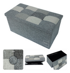Puff Baul Plegable Organizador 76x38 Tela Mix