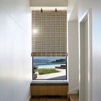 Cortina Bambú Persiana Bicolor 60x150cm Con Diseño