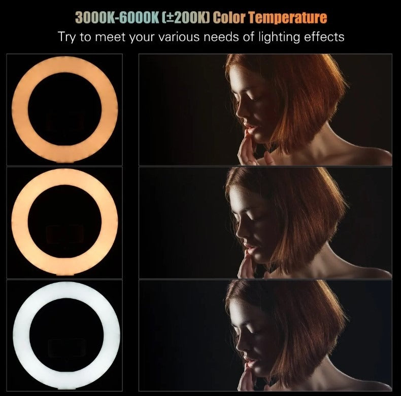 Aro Luz Led Dimeable 55w De 45cm Fria/calida Con Tripode