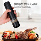Set Molinillo Sal Y Pimienta Electrico Con Base Usb C