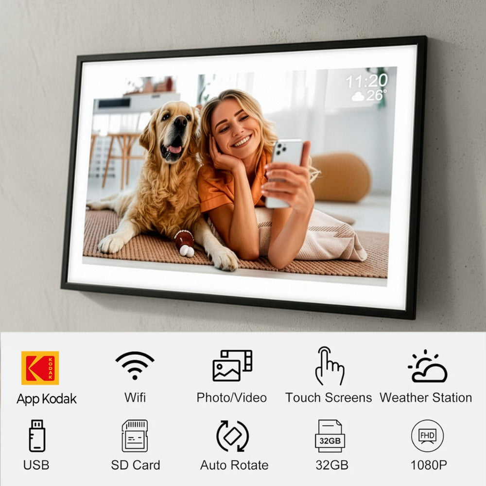 Marco De Fotos Digital Kodak 15.6'' Wifi Pantalla Táctil 32g