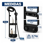Columna Ducha Premium Circular Negro Con Control T° De Pared Hs195