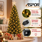 Arbol De Navidad Artificial 210cm Verde Con Luces