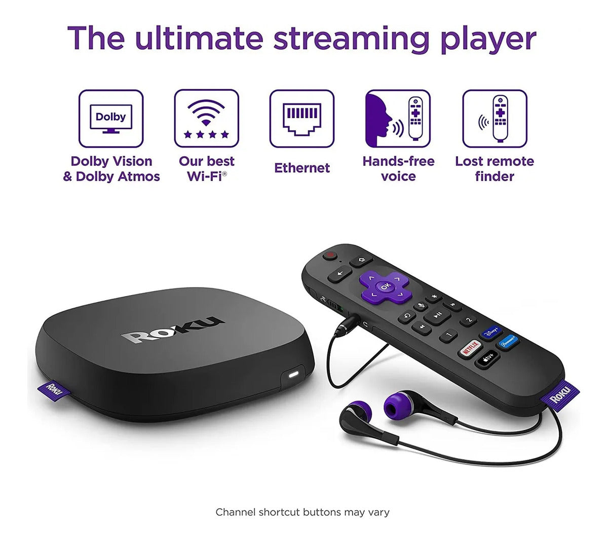 Roku Ultra Lt 4k Tv Box 4801rw Hdr 2gb Ram Voice Bluetooth Wifi Reproductor Streaming 4k Dolby Atmos Y Vision Hdr10+