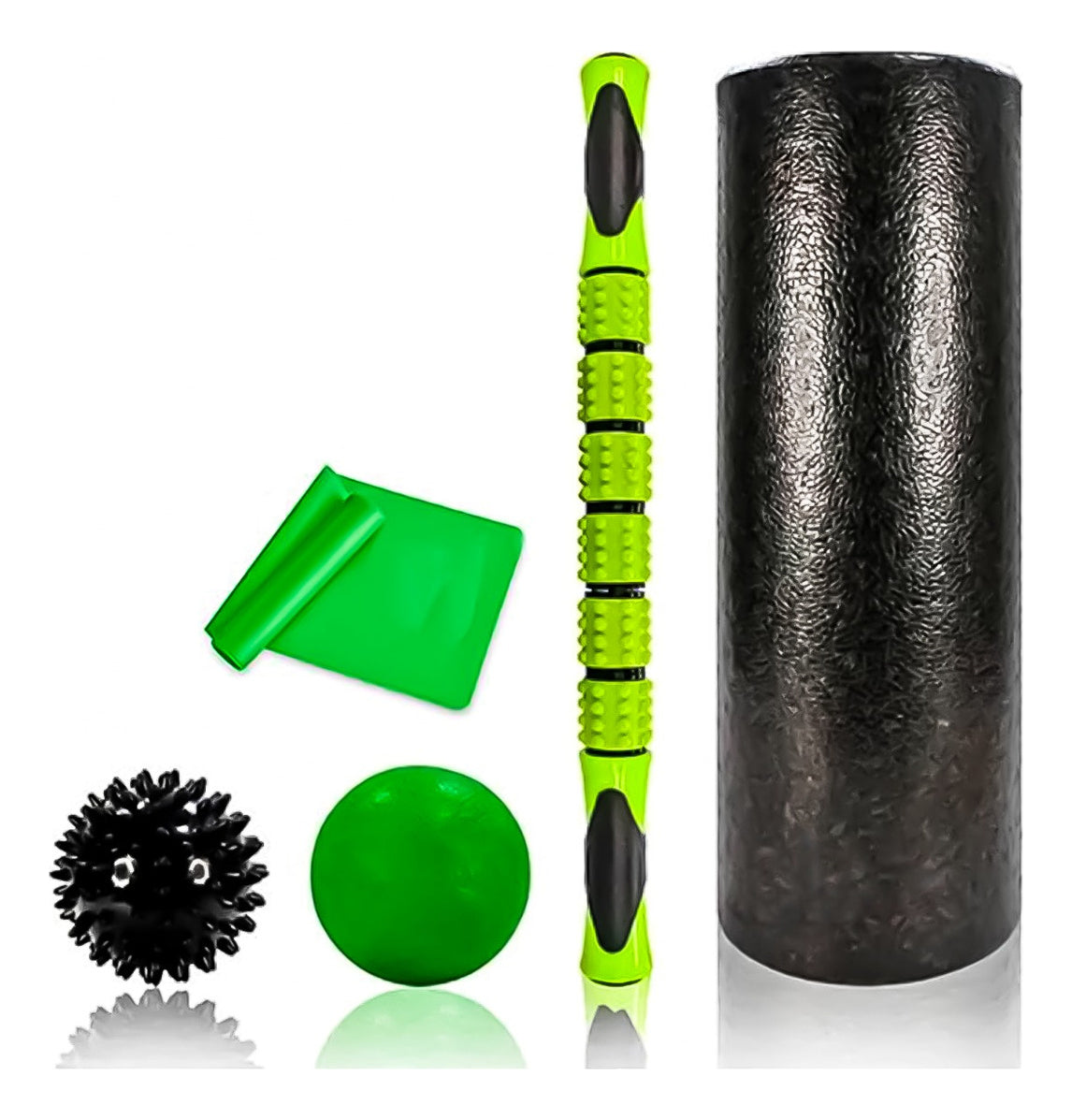 Set Cilindro Yoga Foam Roller Con Barra Y Pelotas Pequeñas