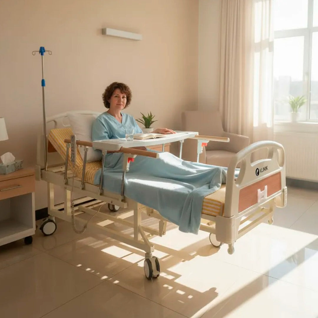 Cama Clinica Catre Electrica Pro 260kg Con Colchon Y Bandeja
