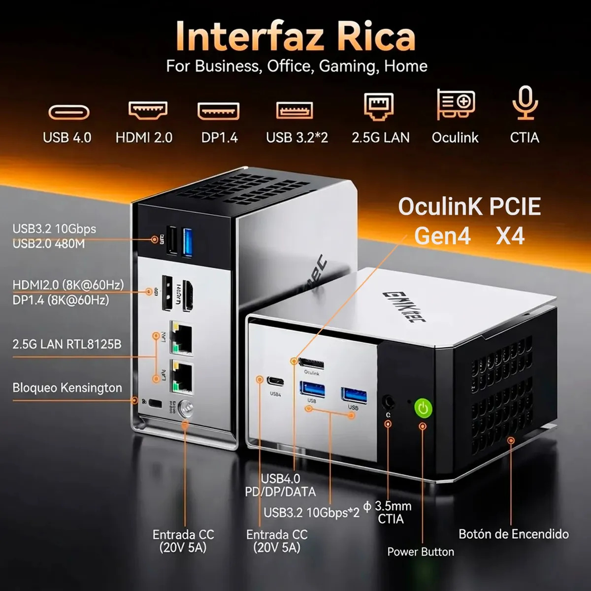 Mini PC GMKtec M8 AMD Ryzen 5 6650H con 16 GB RAM y 1 TB SSD NVMe