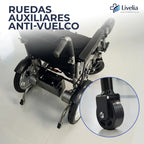 Silla de Ruedas Electrica Plegable con Joystick y Cinturón de Seguridad De 5 Velocidades