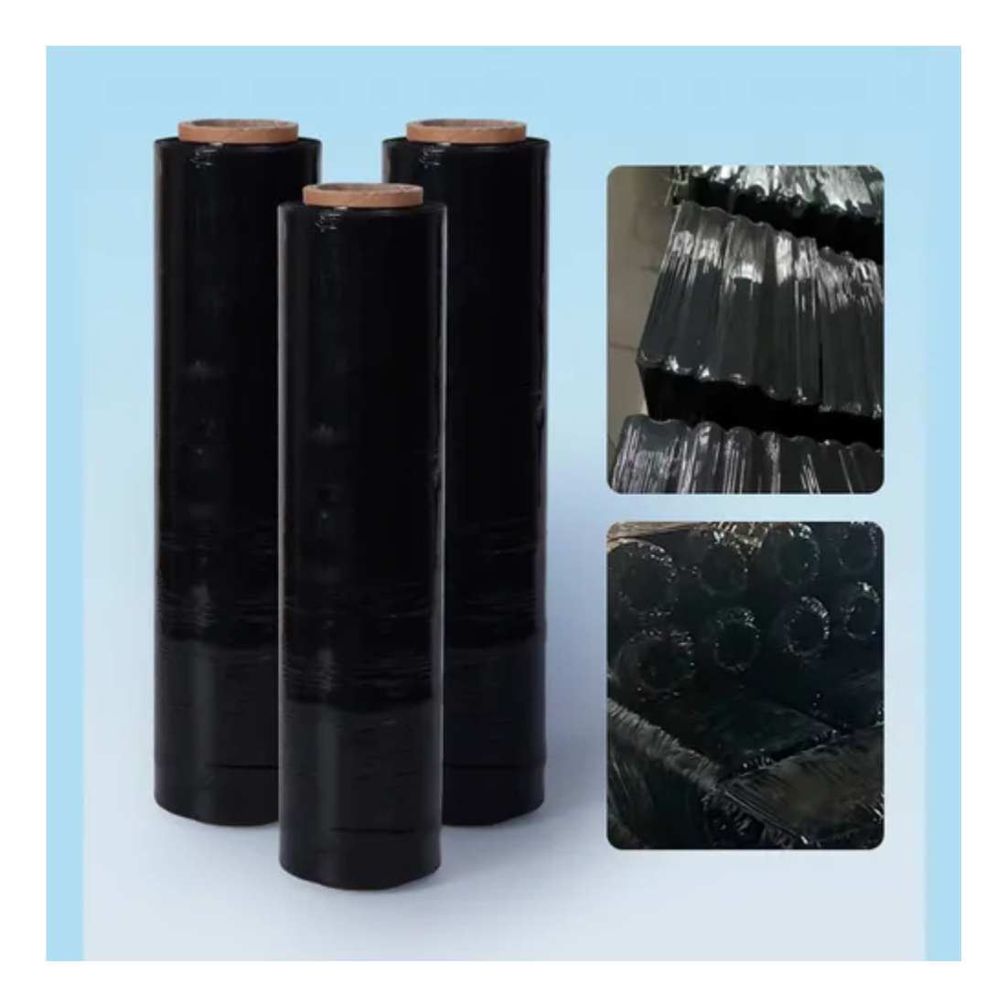 Pack 6 Film Stretch Alusa Embalaje 3kg 600 Metros Industrial Negro