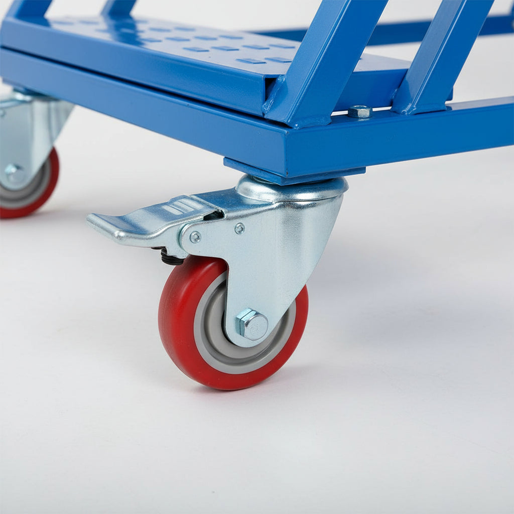 Escalera Industrial 6 Peldaños Tipo Avión Con Plataforma De 1,5m Soporta 450kg