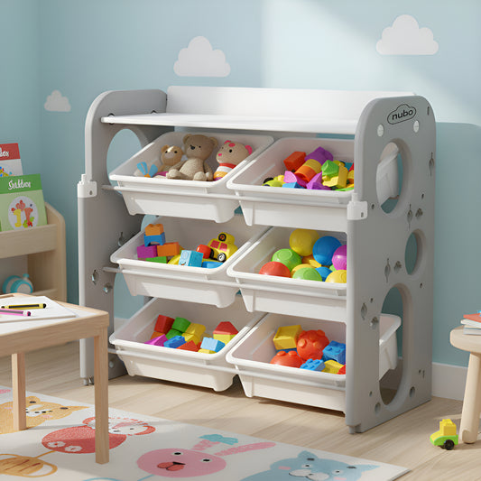 Organizador De Juguetes Pequeño Nubo 6 Bandejas Blanco
