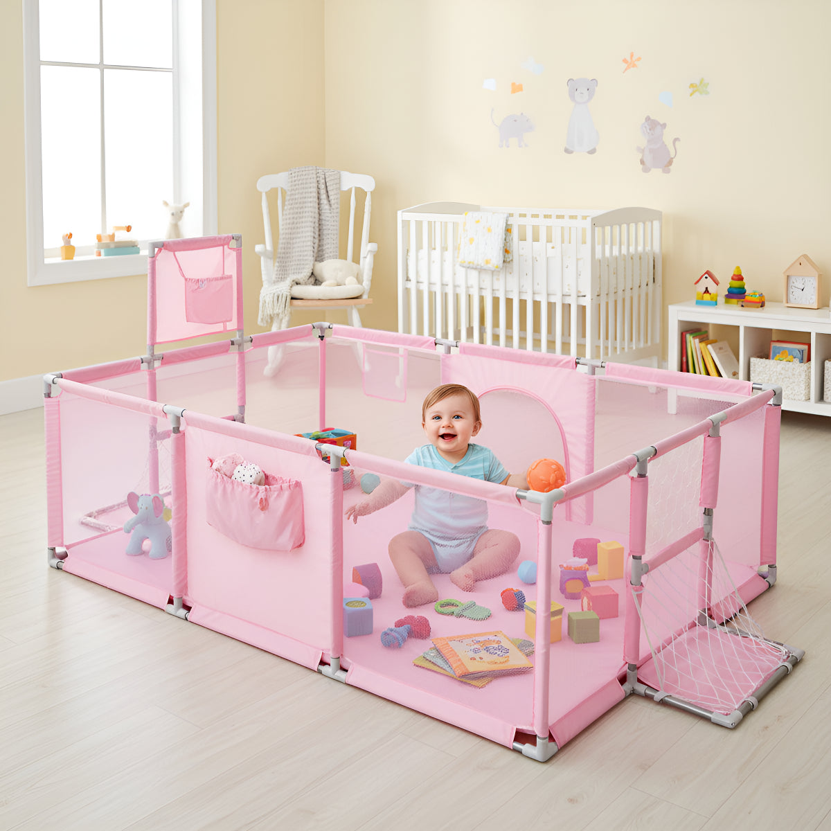 Corral Infantil 3 en 1 Juegos Malla Tela Oxford 180x120cm