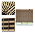 Cortina De Bambú Persiana Roller Bicolor 180x180cm Con Diseños