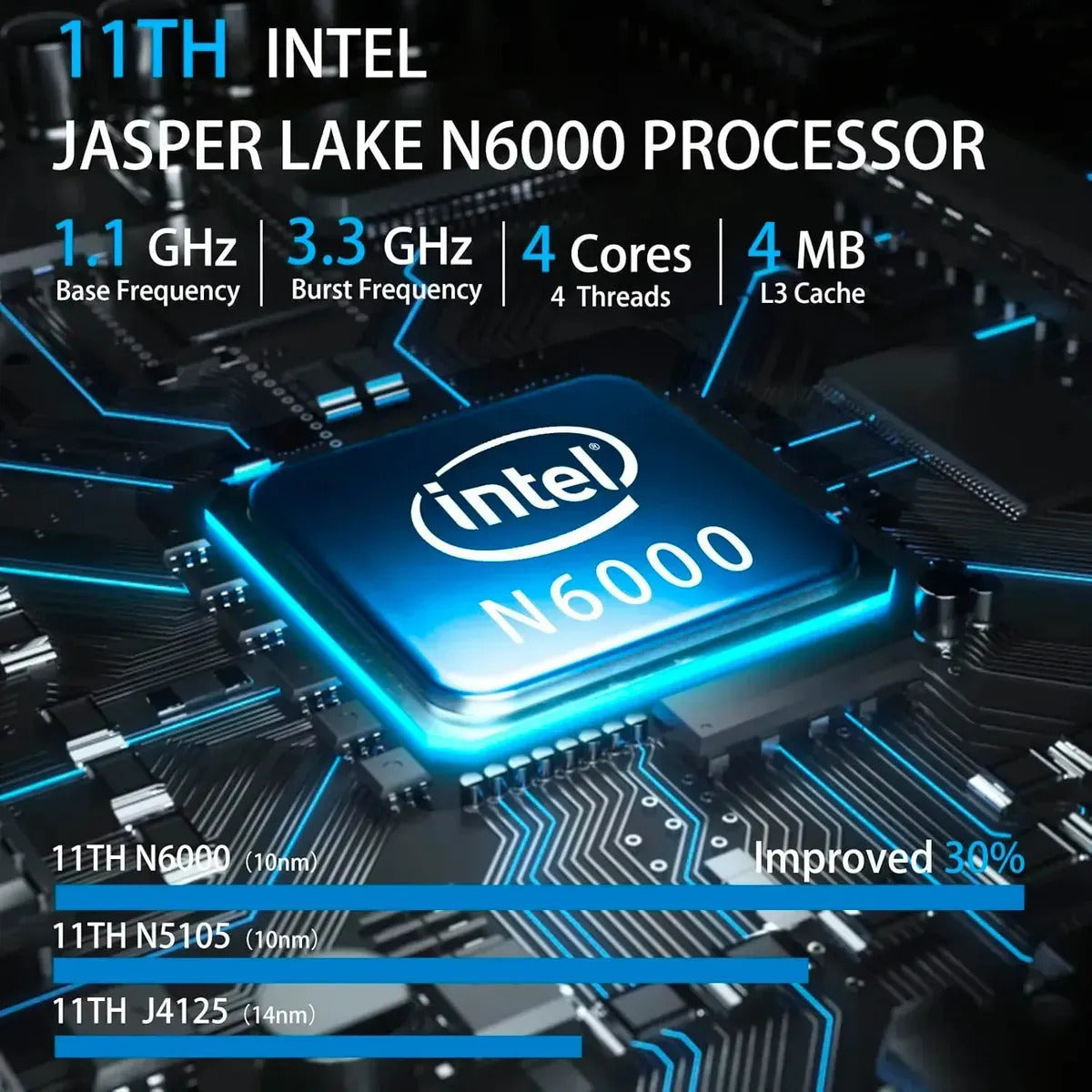 Mini PC MOREFINE M6 con Intel N6000 3,3Ghz, 16GB RAM LPDDR4 y 256GB SSD, Windows 11 Home