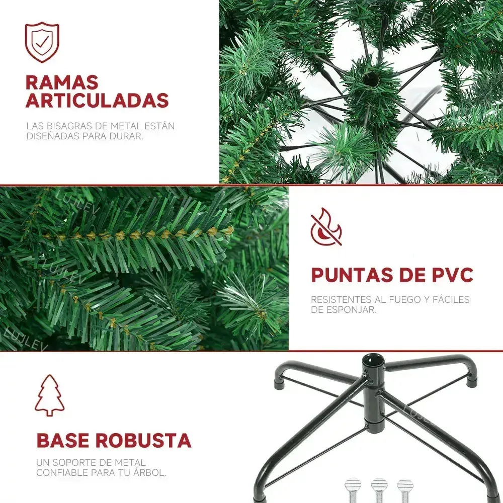 Arbol De Navidad Tradicional 2.1m Verde Artificial 1050 Puntas